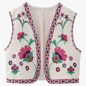 Floral Embroidered Vest